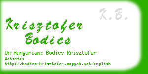 krisztofer bodics business card